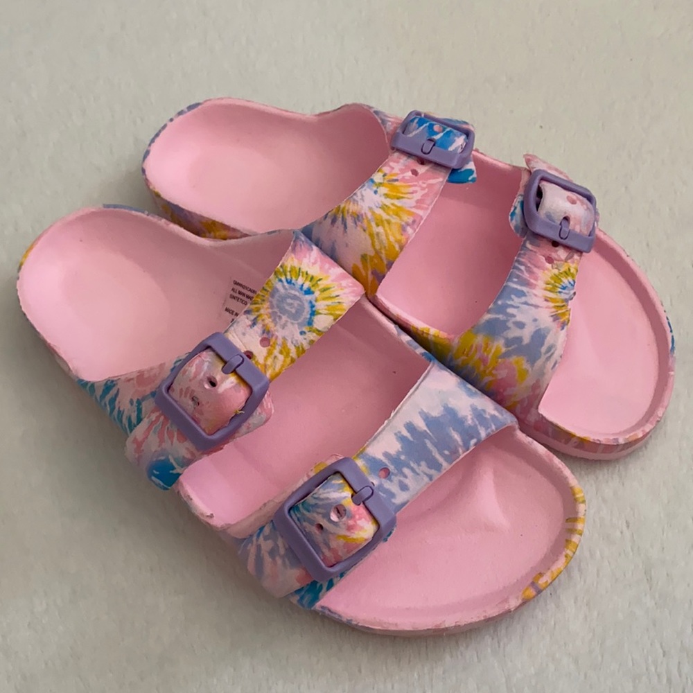 {NWOT} Wonder Nation | Tie Dye Double Strap Birkenstock Style Slide Sandal 13-1